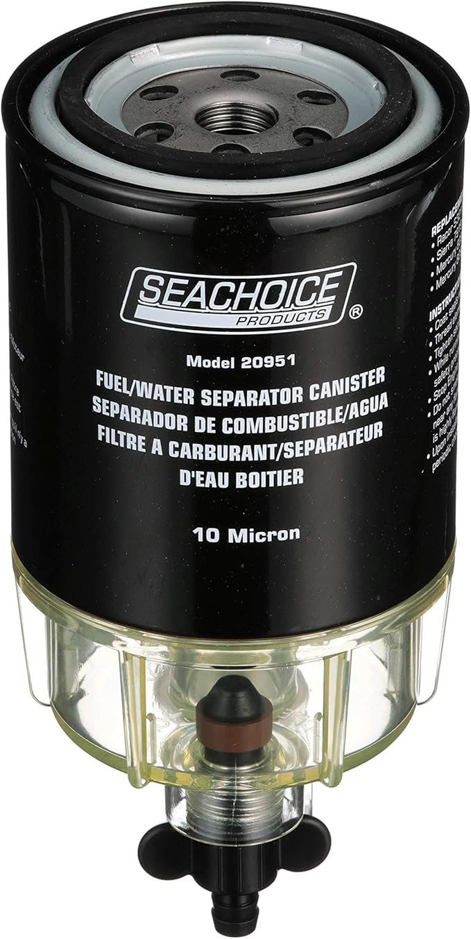 81Liymsv2SL._AC_SX679_ Seachoice Cazoleta Filtro Combustible Transparente con Drenaje y Filtro de 10 Micras